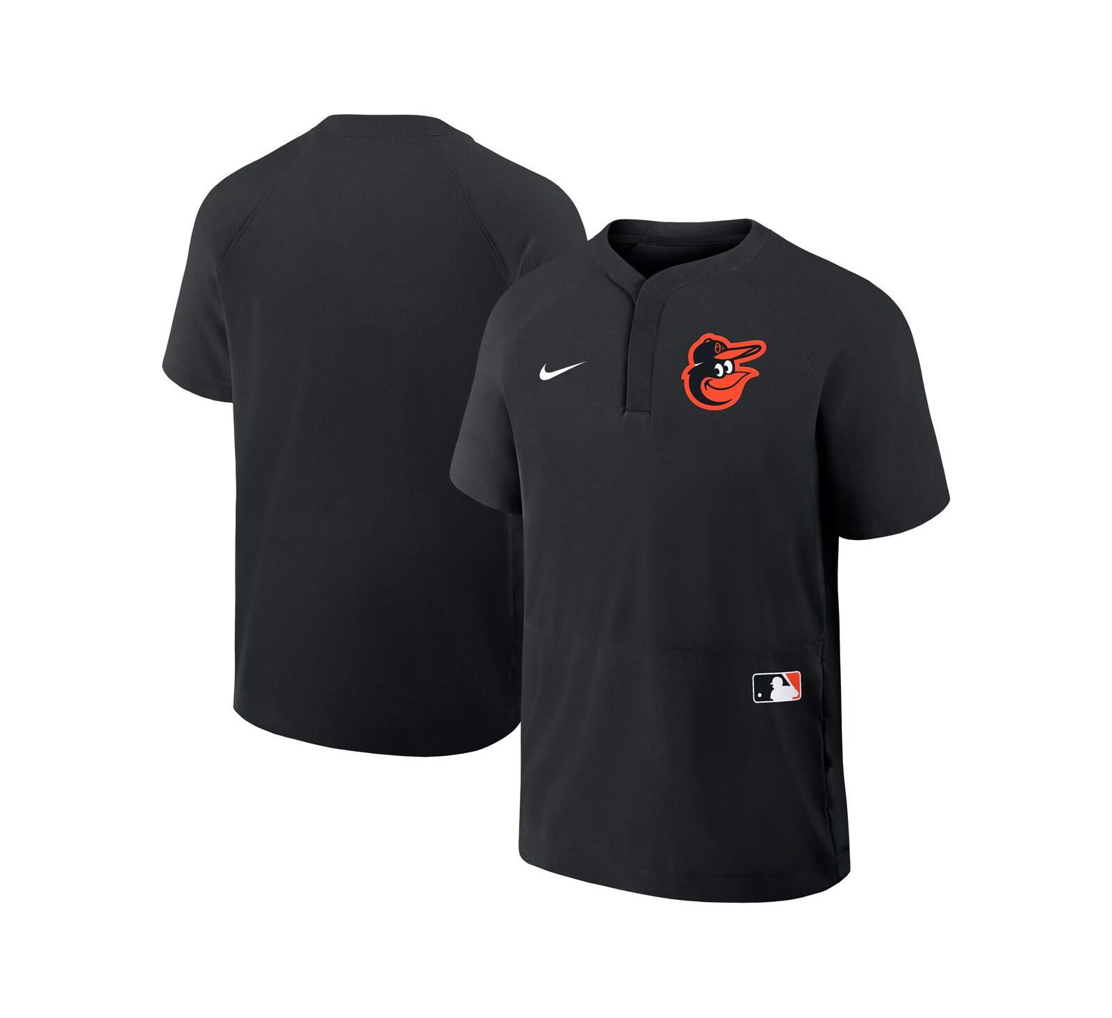 Мужская ветровка Nike Black Baltimore Orioles Authentic Collection Raglan Short Sleeve Windshirt