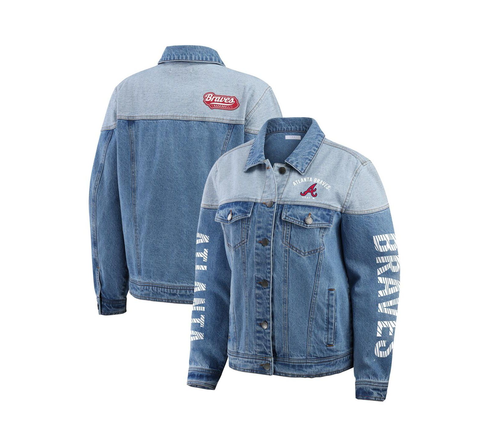 WEAR by Erin Andrews Женский Atlanta Braves Full-Button Denim Jacket