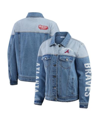 WEAR by Erin Andrews Женский Atlanta Braves Full-Button Denim Jacket