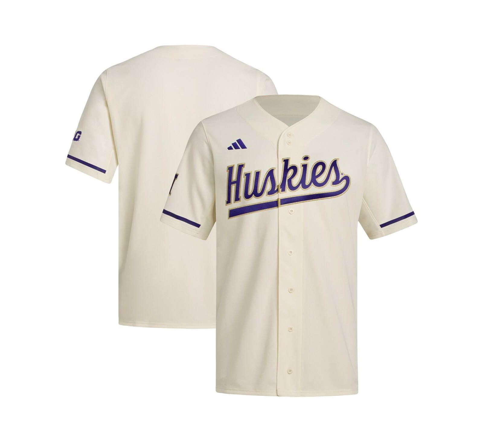 Adidas Men's Cream Washington Huskies Replica Baseball Jersey