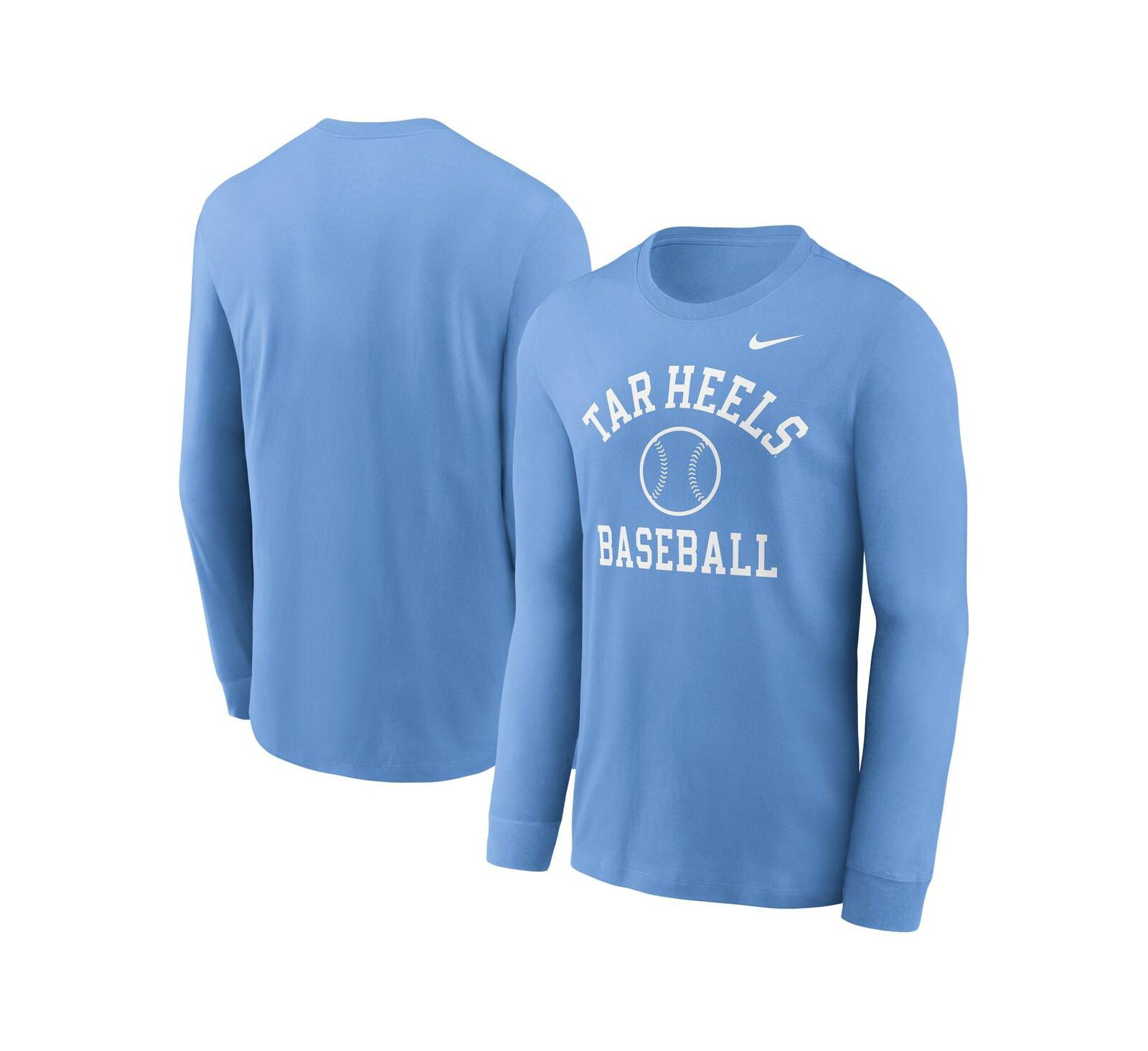 Мужская футболка Nike Carolina Blue North Carolina Tar Heels Essential Baseball Arch Long Sleeve