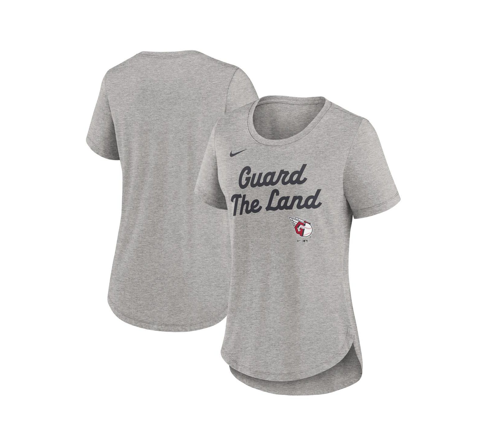 Nike Женская футболка Cleveland Guardians Script Tri-Blend, Heather Gray