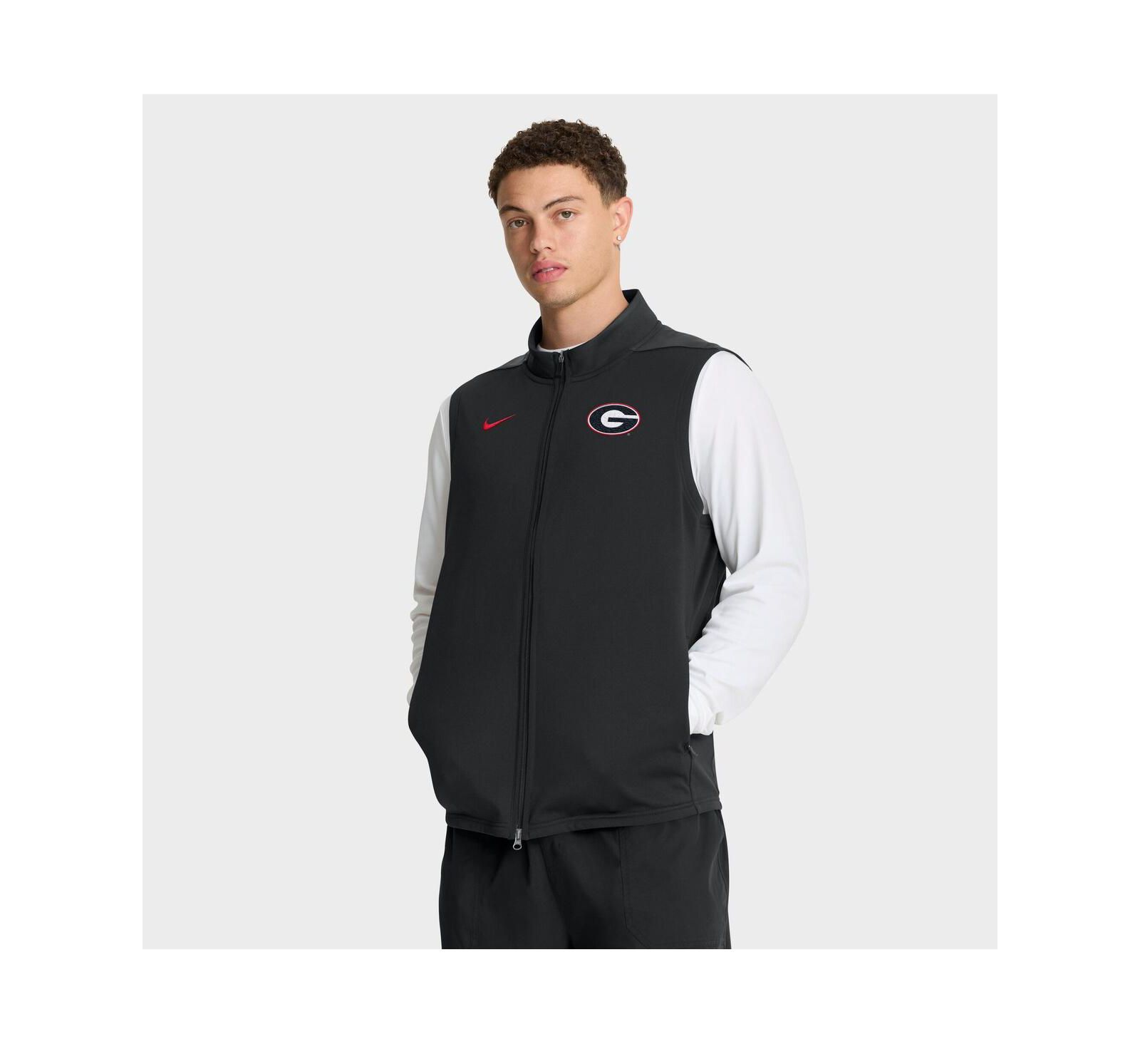 Nike Men's Black Georgia Bulldogs Primetime Victory Performance Full-Zip Vest