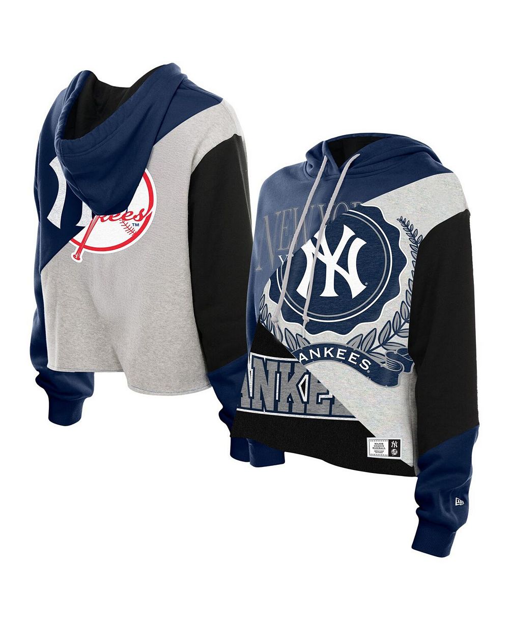 New Era Women's New York Yankees Color Block Cropped Boxy Hoodie