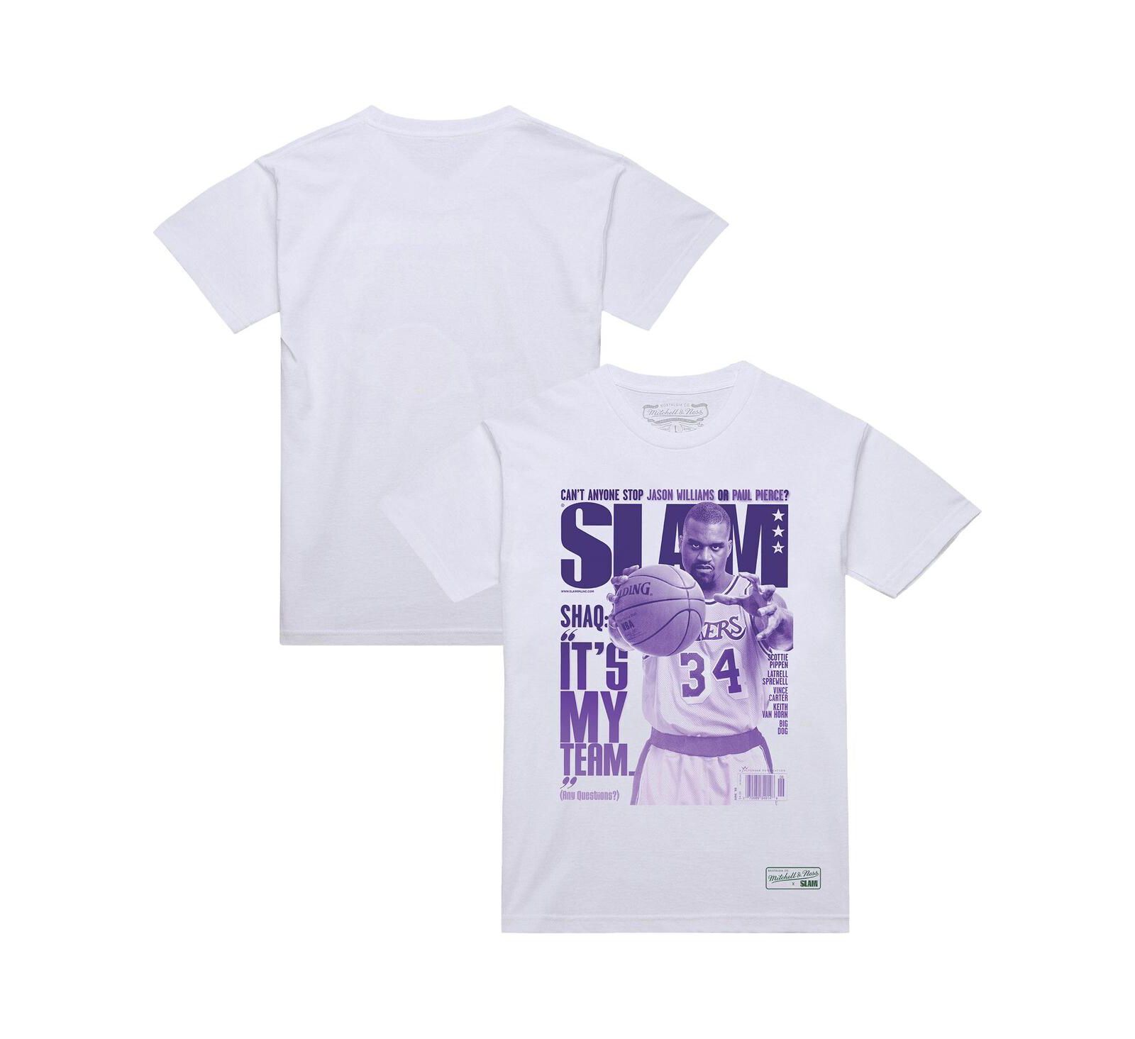 Мужская футболка Mitchell & Ness Shaquille O'Neal Los Angeles Lakers SLAM Gradient White