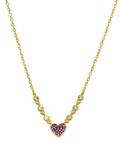 Ожерелье Lily Nily Girls Lab Ruby Heart из золота 18K и стерлингового серебра