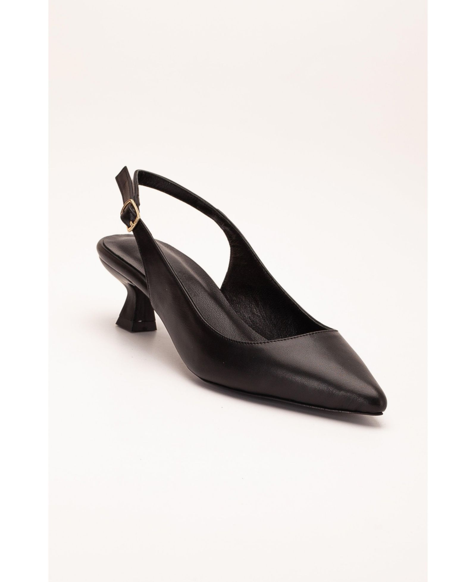 Lety Slingback Kitten Heel Leather Pumps