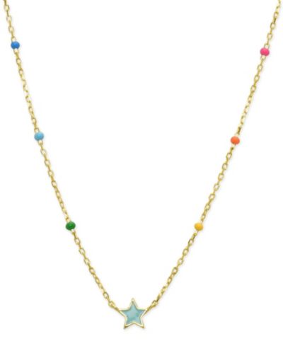 Детское ожерелье Lily Nily со звездой из эмали, 18K Gold over Sterling Silver