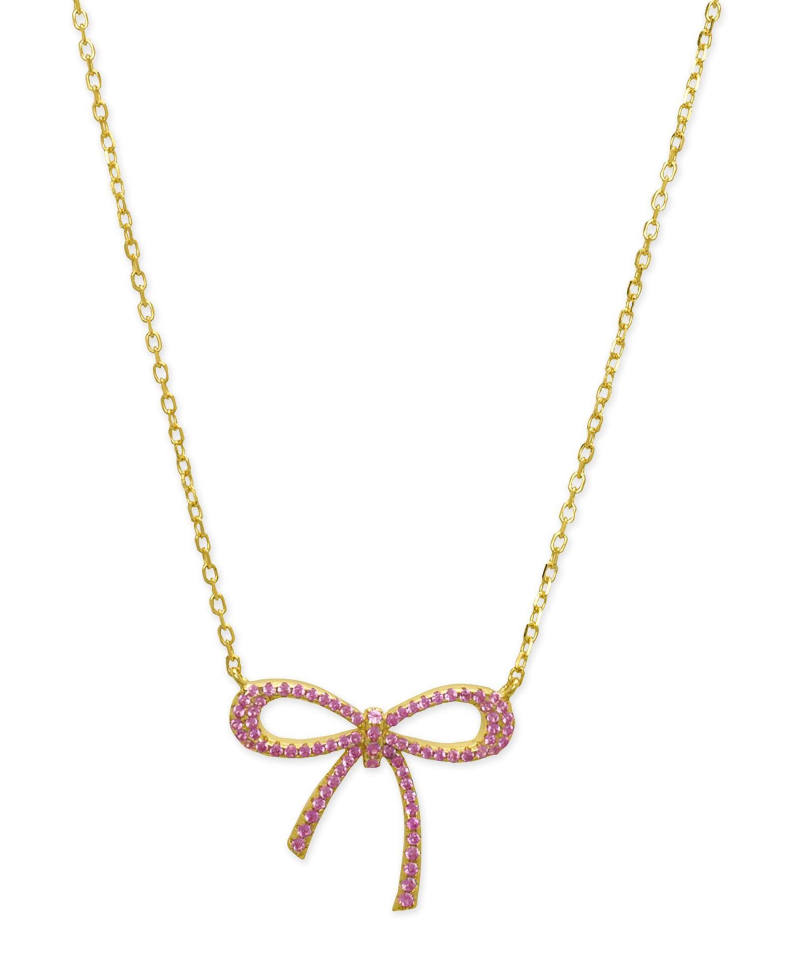 Ожерелье Lily Nily Girls Lab Ruby Bow из 18K золота поверх стерлингового серебра