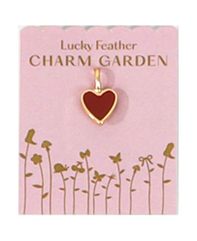 Эмалевый кулон Lucky Feather Charm Garden в форме сердца