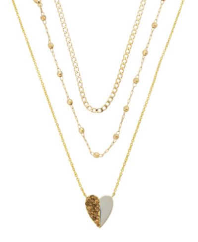 Unwritten Crystal Heart Pendant Necklace Set