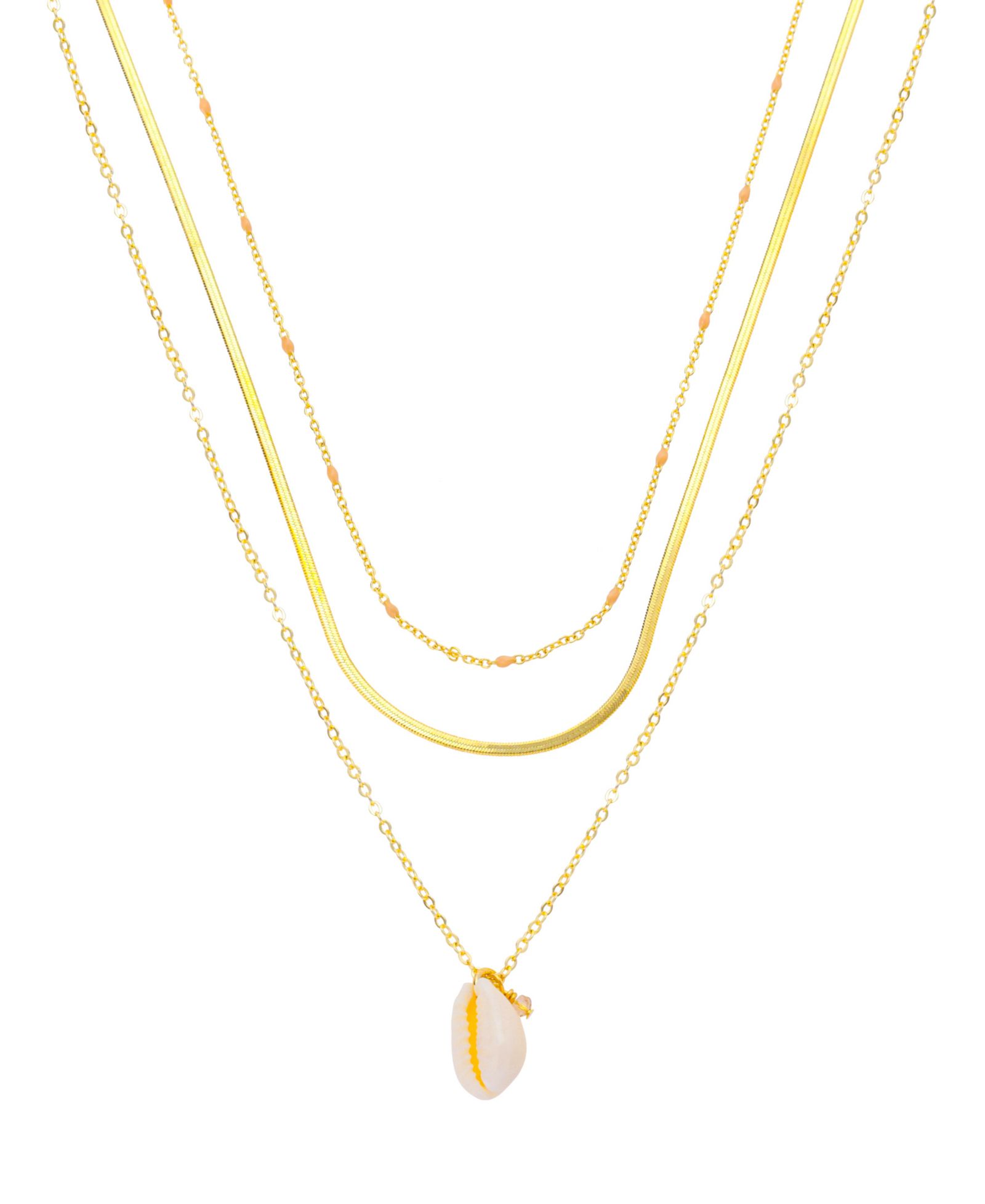 Unwritten Seashell Pendant Layered Necklace Set