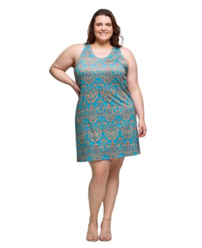 24seven Comfort Apparel Plus Size Sleeveless Knee Length Shift Dress