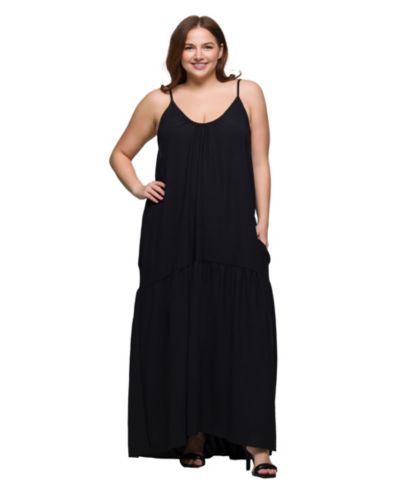 Платье макси Plus 24seven Comfort Apparel с тонкими бретелями и карманами