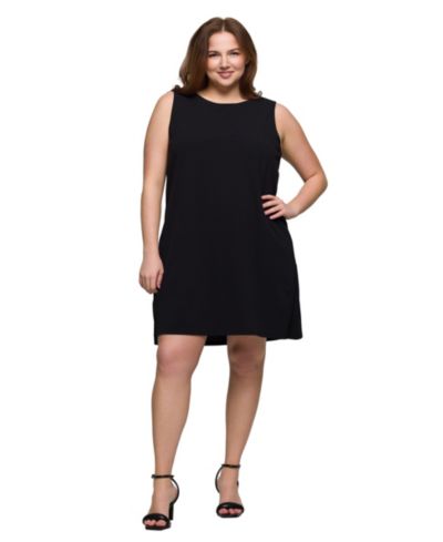 24seven Comfort Apparel Plus Size Sleeveless Mini Shift Dress