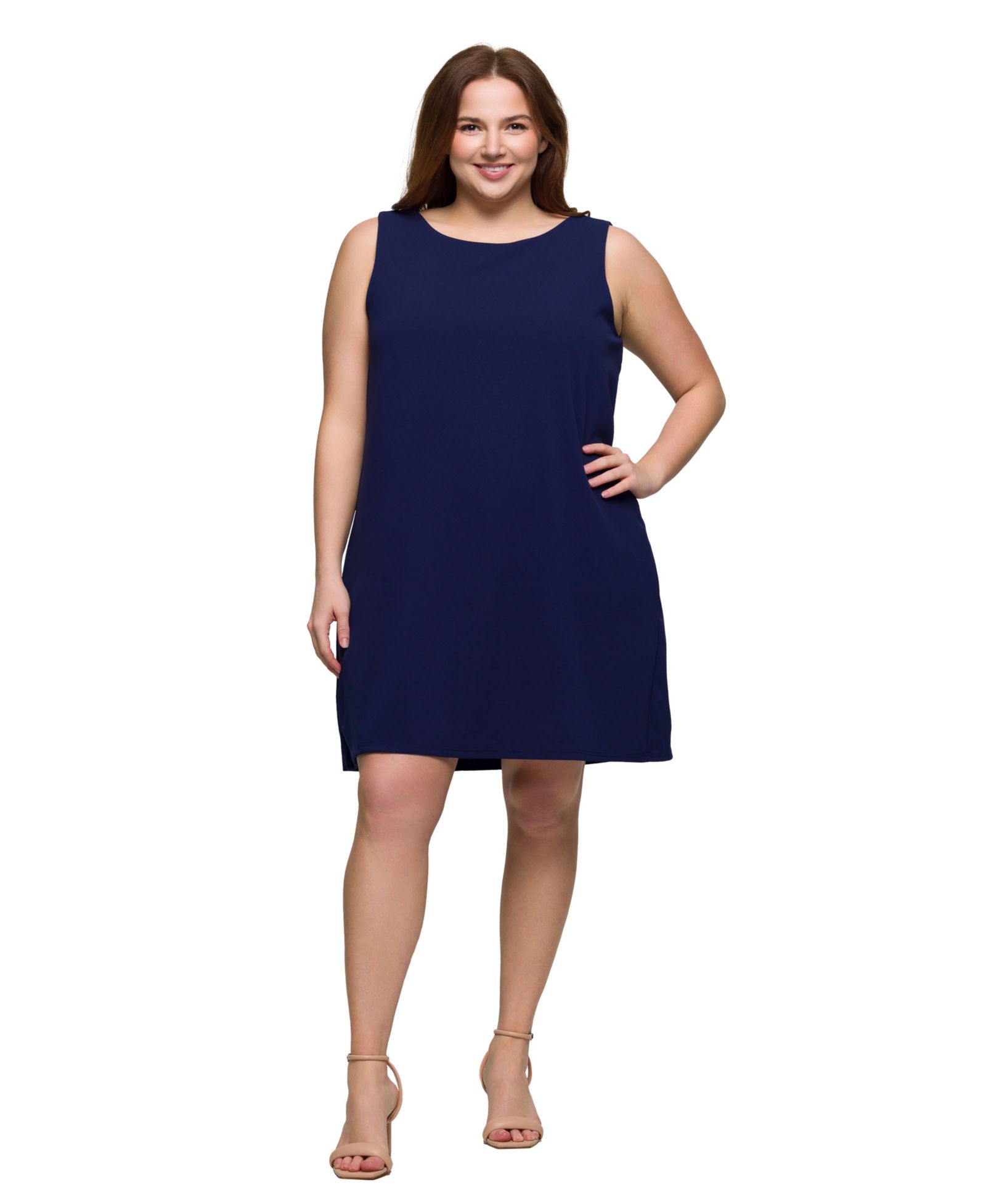 Женское мини-платье 24seven Comfort Apparel Plus Size Sleeveless Shift