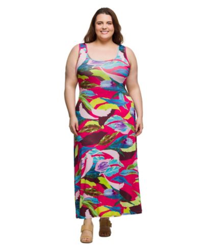 Женское макси-платье 24seven Comfort Apparel Plus Size Scoop Neck A-Line Sleeveless