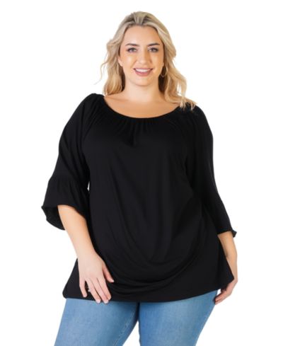 24seven Comfort Apparel туника свободного кроя с широкими рукавами, Plus Size