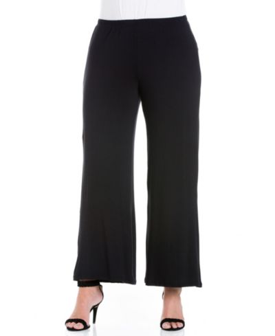 24seven Comfort Apparel Plus Size Брюки Palazzo Elastic Waist Flared Leg