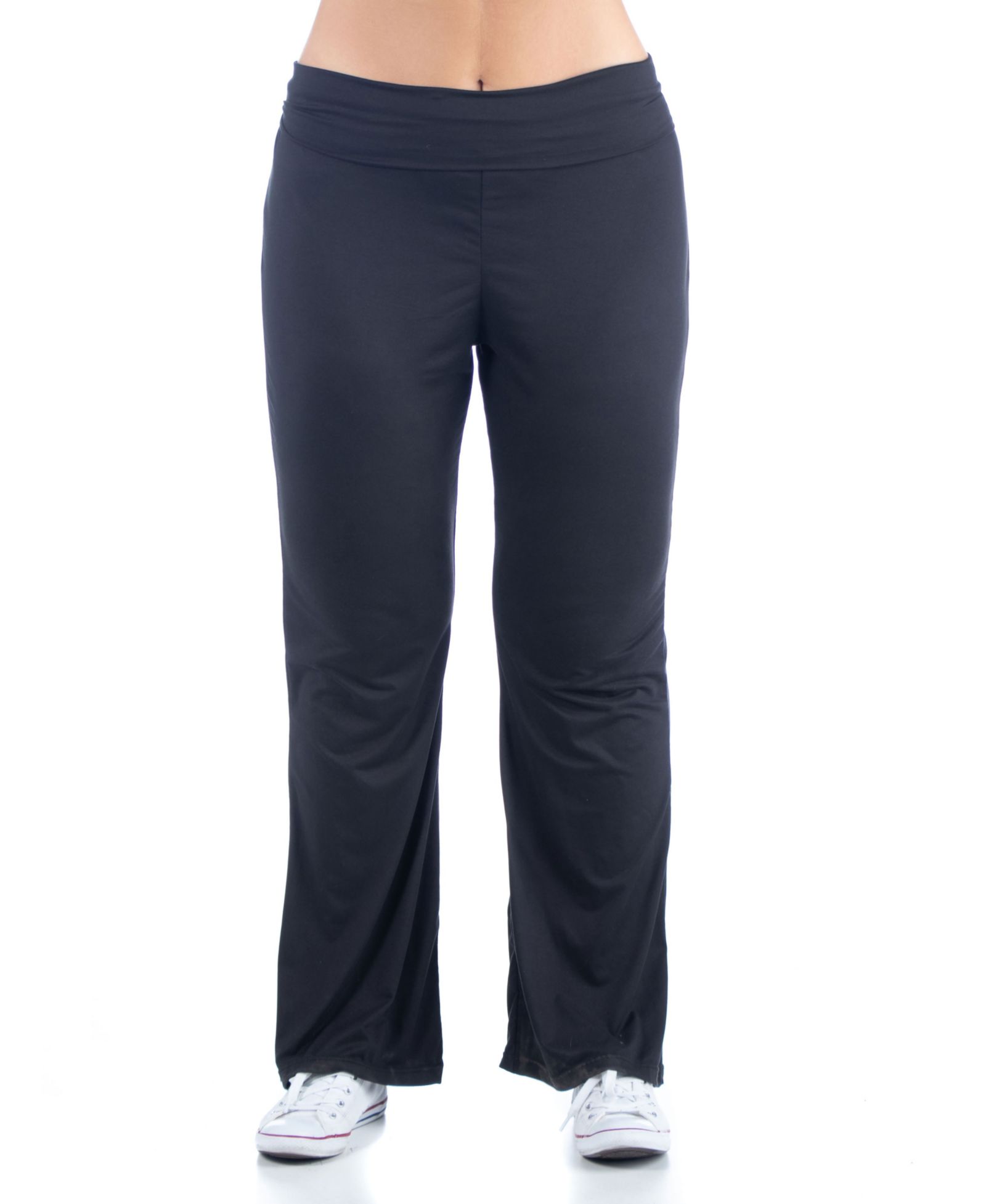 Брюки 24seven Comfort Apparel Plus Size Black Bell Bottom Sweatpants