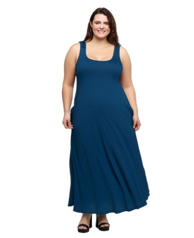 Женское трикотажное платье-макси 24seven Comfort Apparel Sleeveless Tank с карманами