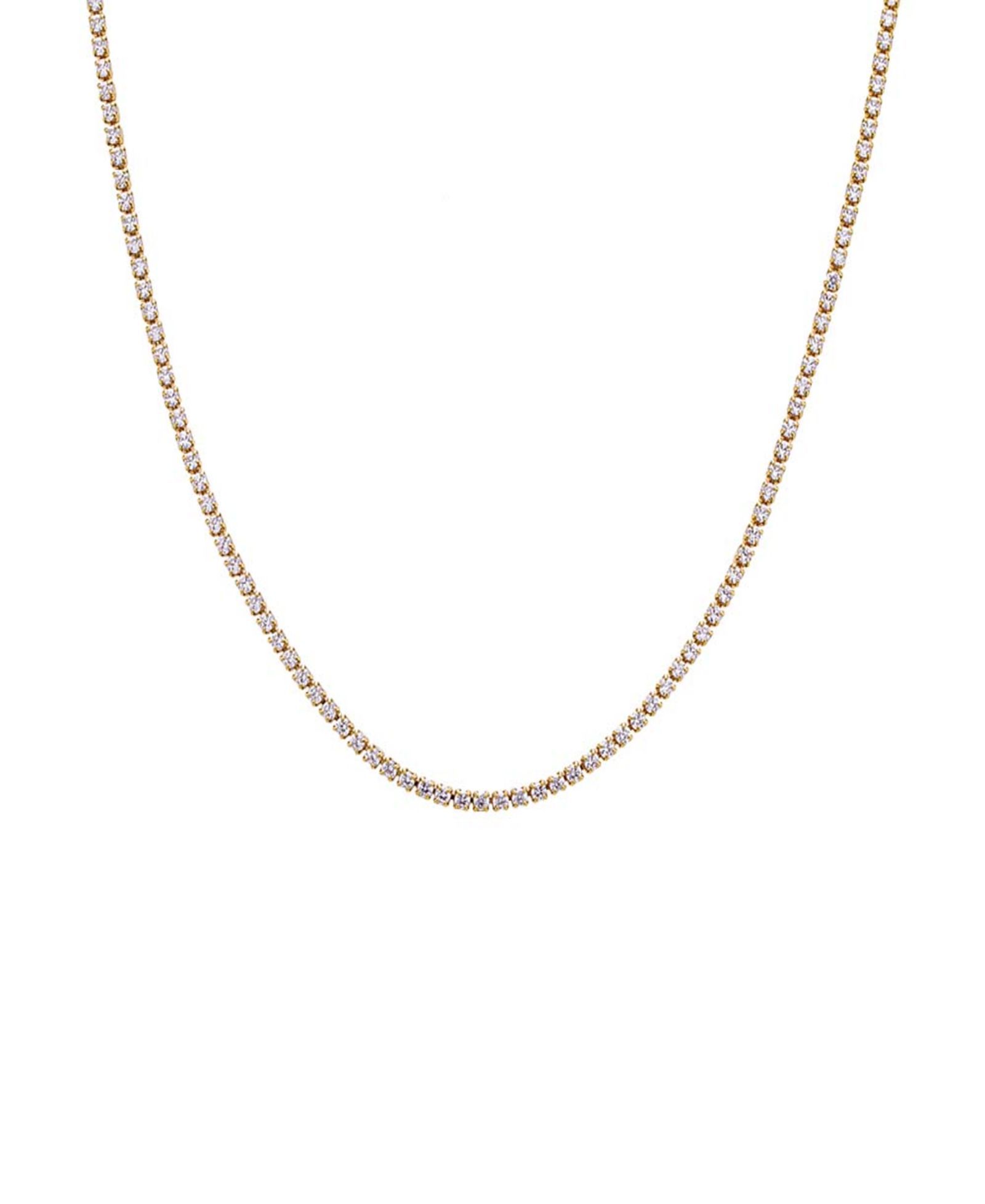 by Adina Eden Classic Silver Plated Thin Tennis Necklace
