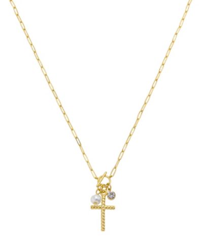 Unwritten Crystal Cross Charm Necklace