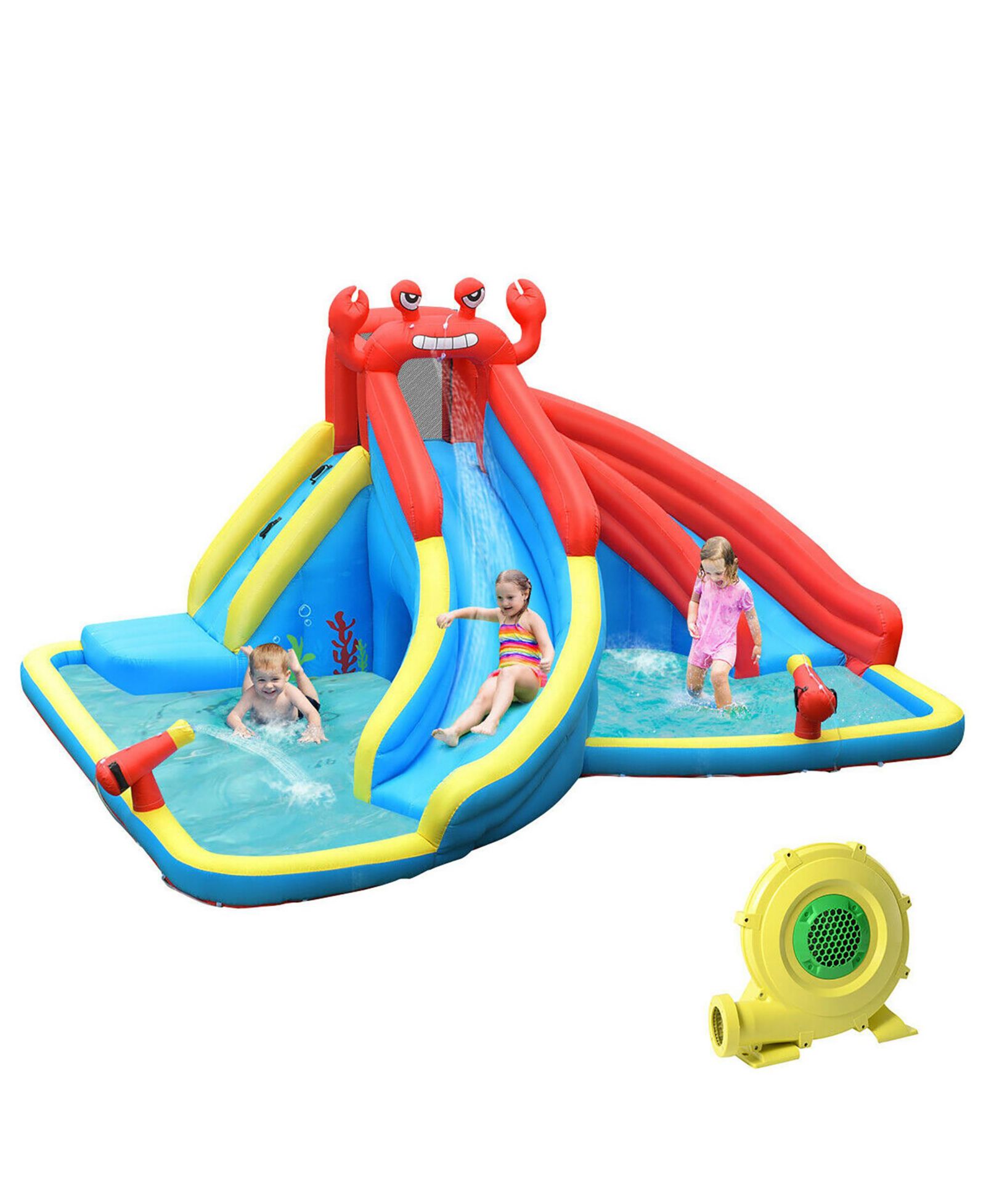 Надувной водный горка Crab Dual Bounce House Splash Pool с 950W