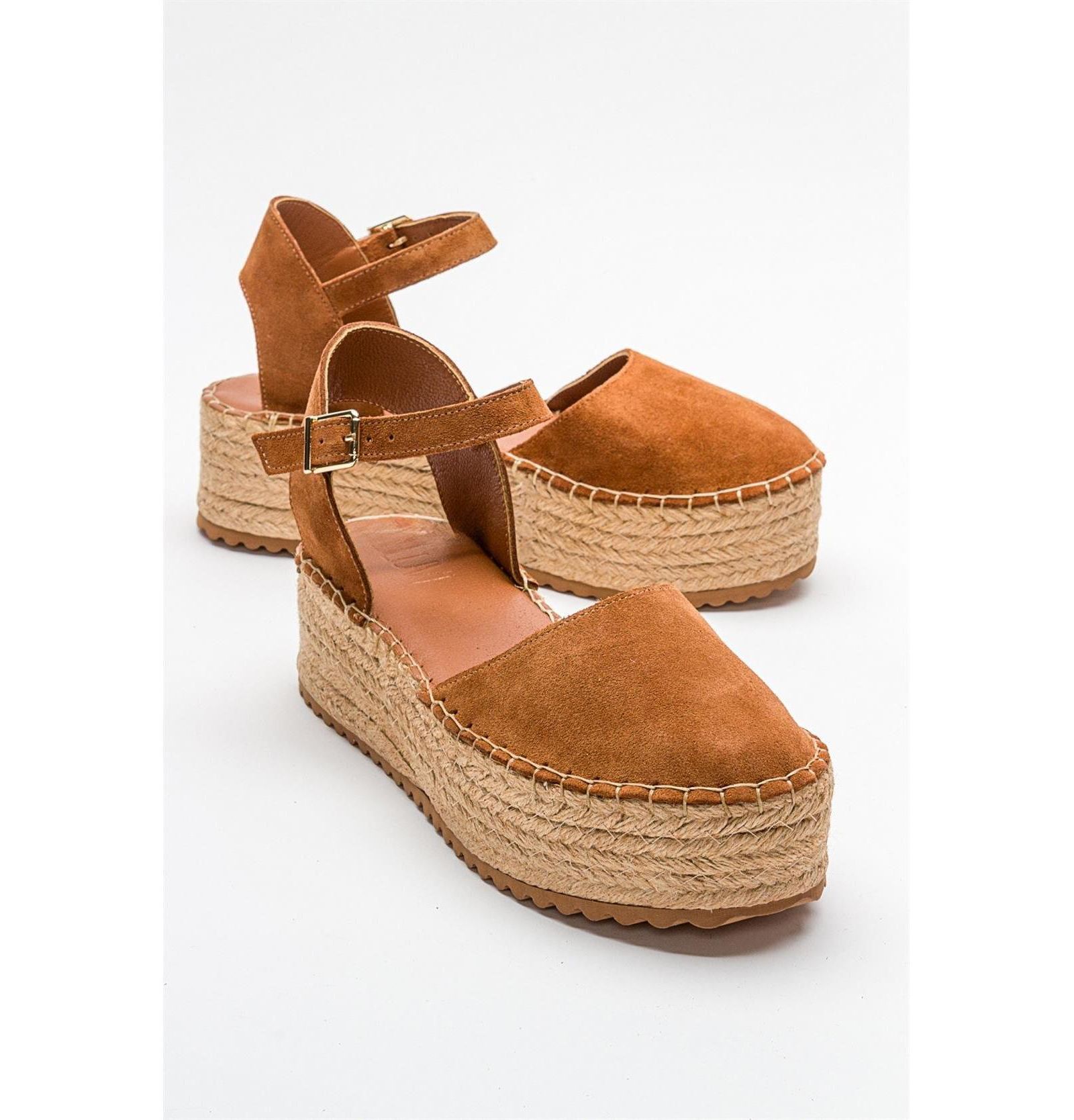 Viba Leather Esprarille Platform Wedge Sandals