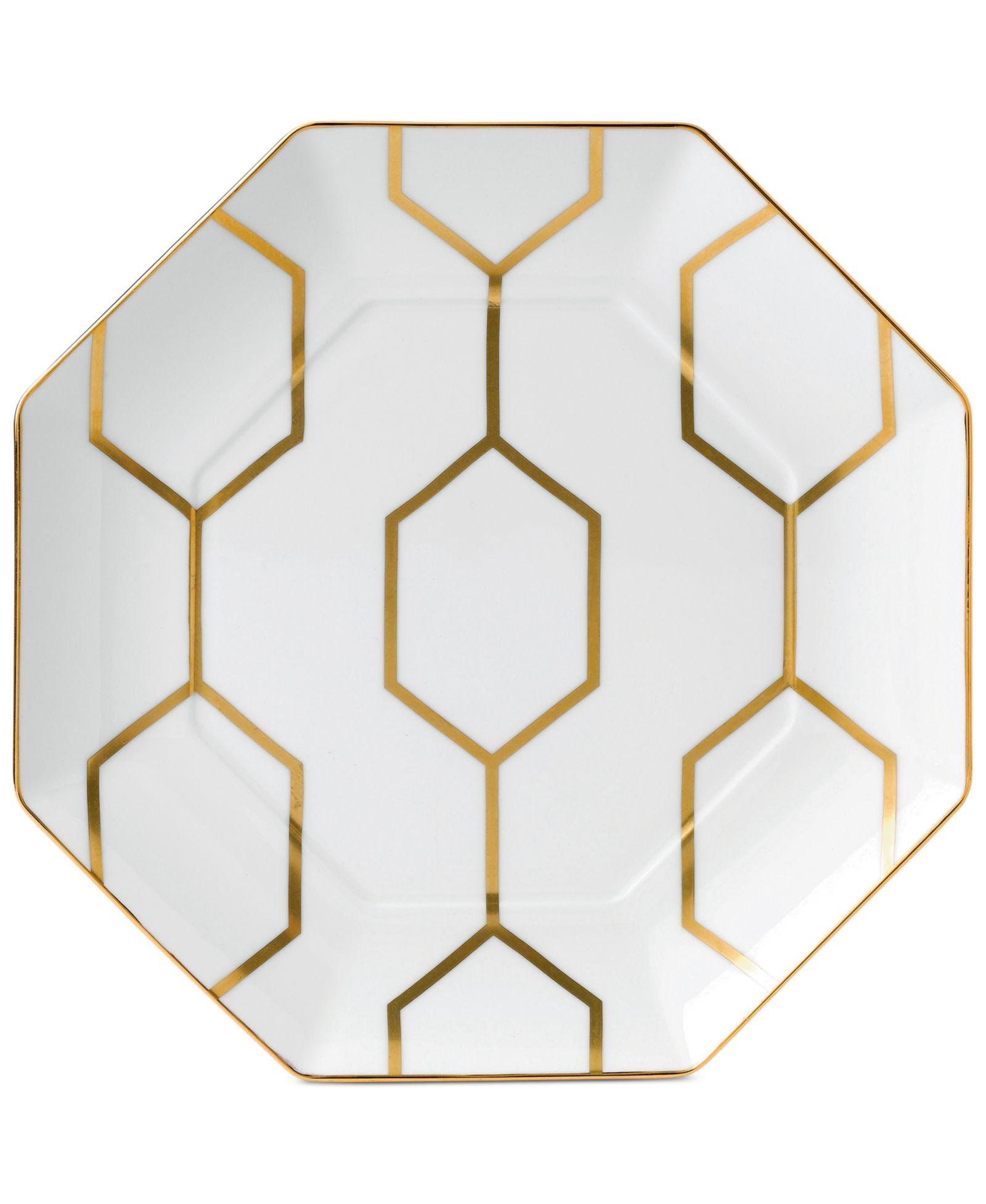 Декоративная тарелка Wedgwood Gio Gold Octagonal White