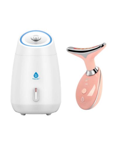 Pursonic Ultimate Spa & Beauty Bundle – Facial Steamer and 7-in-1 LED Light Therapy Device