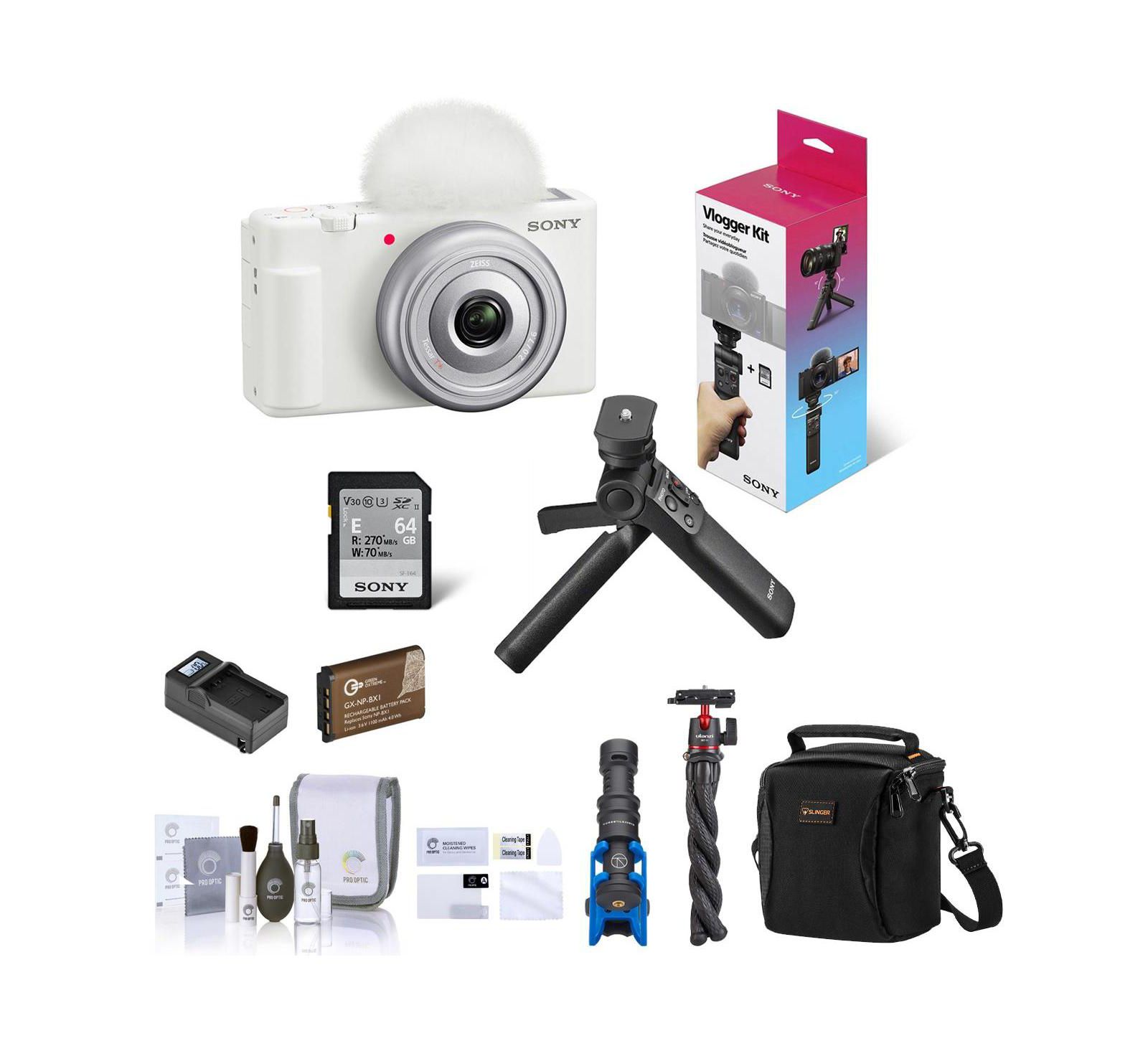 Камера Sony ZV-1F Vlogging Camera White Bundle с аксессуарами