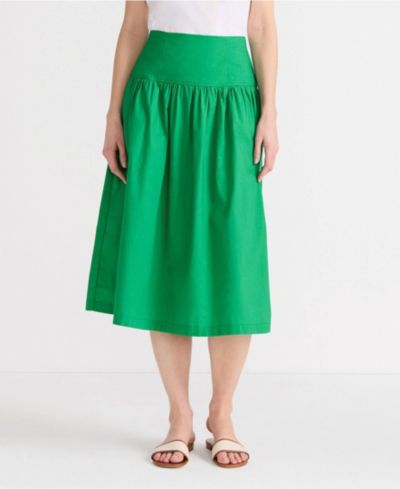 Женская миди-юбка Lands' End Poplin с заниженной талией