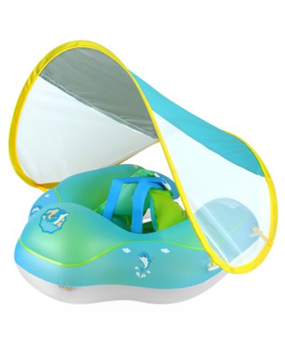Cowin Infant Dolphin-Pattern Pool Float with Canopy