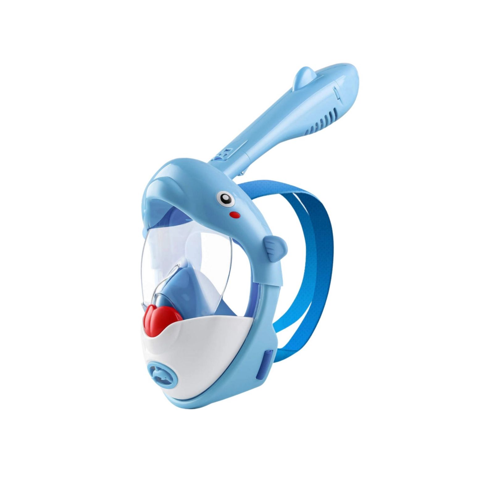 DOLPHIN BLUE - Kids Snorkel Mask | Playful Shark Design, Comfortable Silicone Seal, Easy Breathing