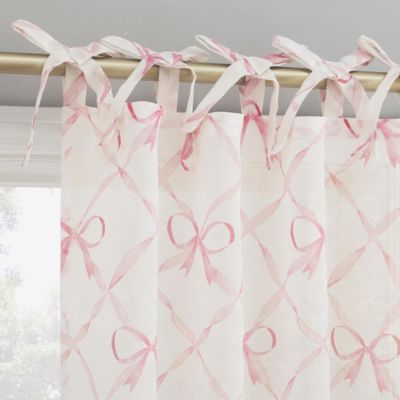 Sun Zero Romy Generation Lattice Bows Sheer Tie Top Curtain Panel