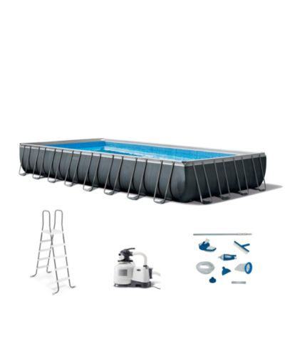 Intex 32ft x 16ft x 52in Ultra XTR Rectangular Pool Set with Maintenance Kit
