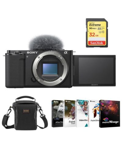 Зеркальная камера Sony ZV-E10 Black Bundle с ПО Corel PC Photo and Video, 32GB SD Card и сумкой