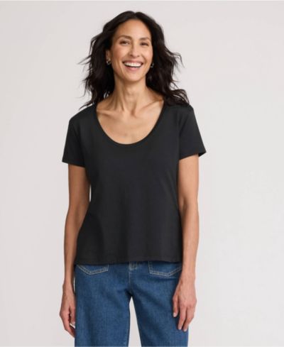 Lands' End Women's Supima Cotton Tall Short Sleeve Scoop Neck Tee