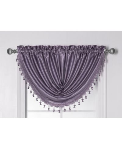 Занавеска Kate Aurora 1 Piece Hyatt Rod Pocket Tasseled Lilac Crinkle Sheer Waterfall Window Valance