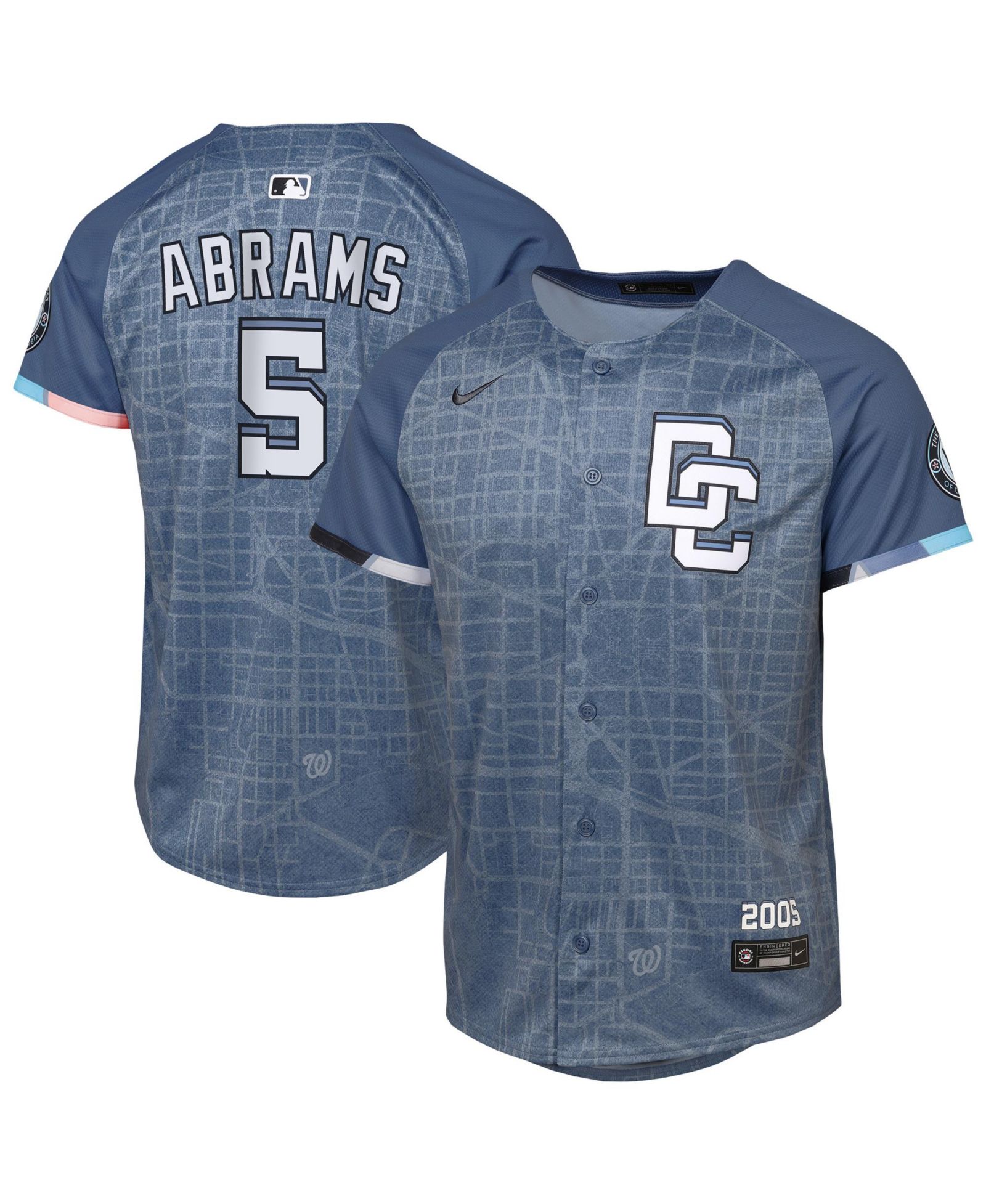 Outerstuff детская джерси C.J. Abrams Blue Washington Nationals 2025 City Connect Limited Player