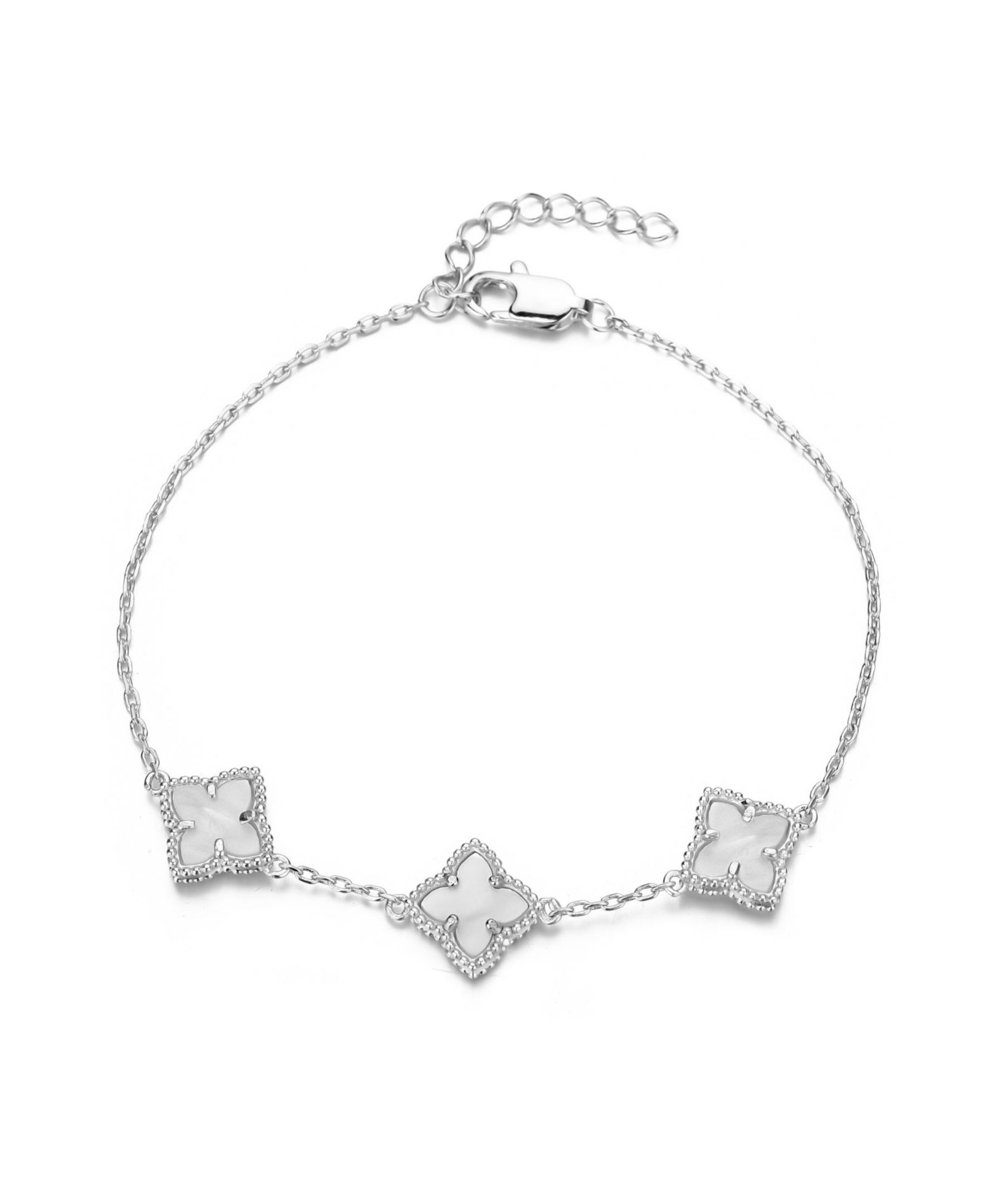 ADORNIA серебряный браслет с жемчугом White Mother of Pearl Flower