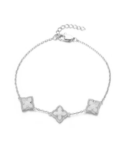 ADORNIA серебряный браслет с жемчугом White Mother of Pearl Flower