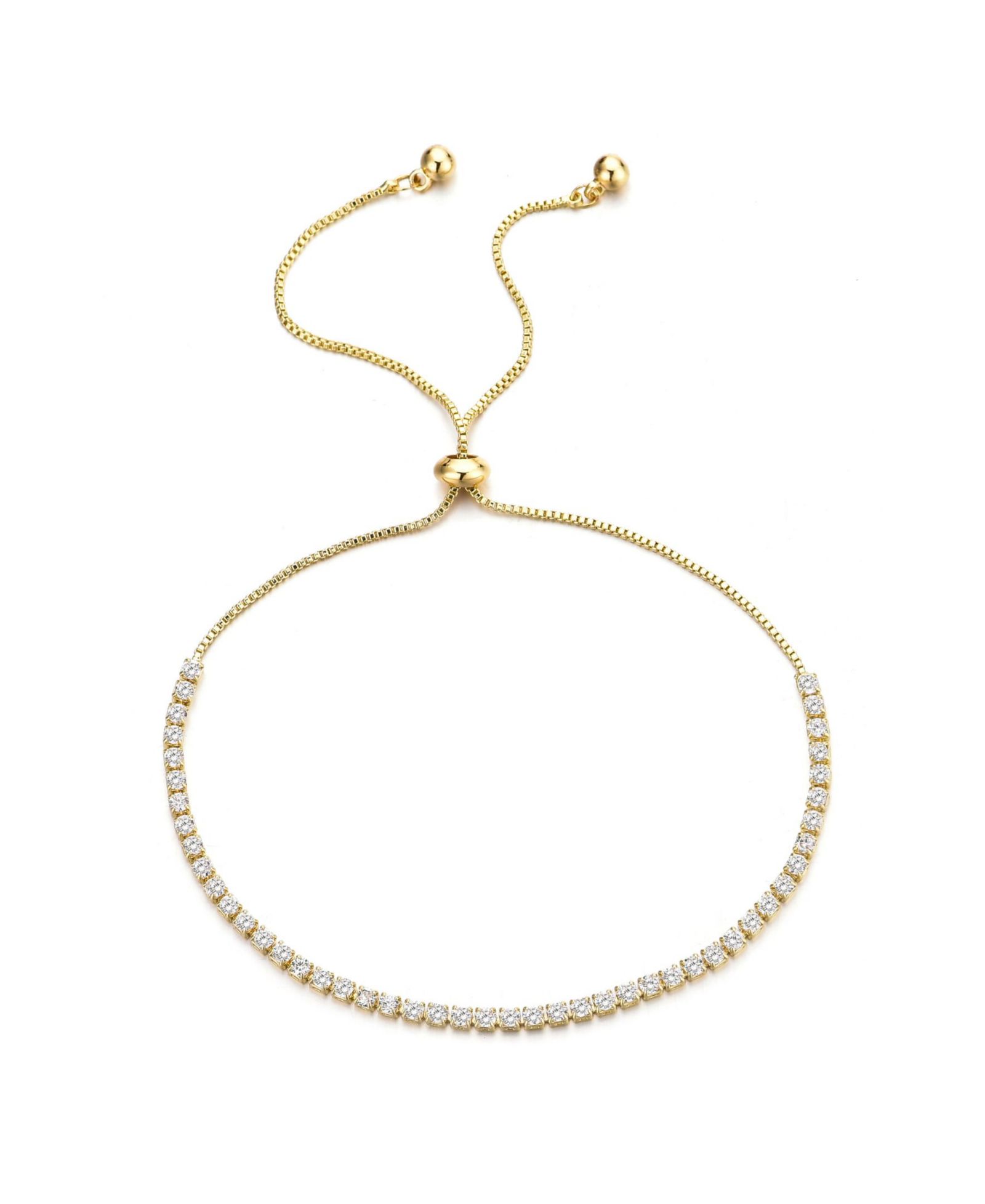 Браслет ADORNIA Gold Adjustable Tennis Bolo