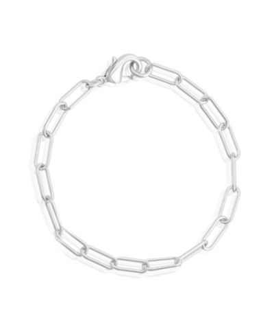 ADORNIA серебряный массивный браслет-цепочка Paper Clip, устойчивый к потускнению