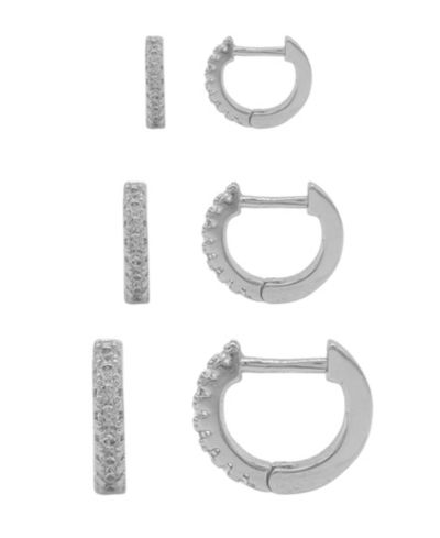 Серьги ADORNIA Silver Huggie Hoop