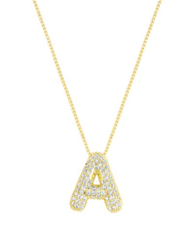 ADORNIA Gold Pave Bubble Letter Necklace