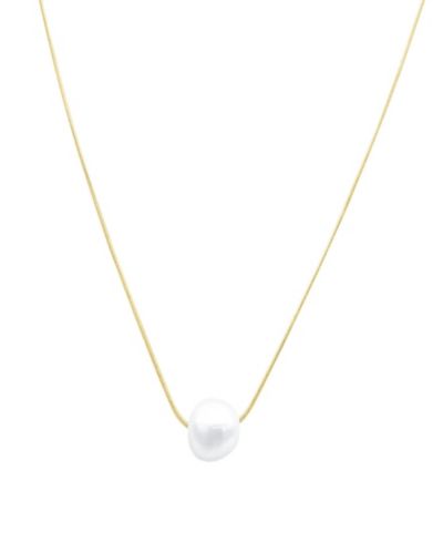 ADORNIA Tarnish Resistant Gold Freshwater Cultivated Pearl Chain Necklace