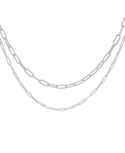 Набор цепей ADORNIA Silver 3mm and 4mm Paper Clip Chain