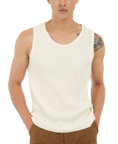 GUESS Men's Regular-Fit Loose-Knit Textured Tank Top